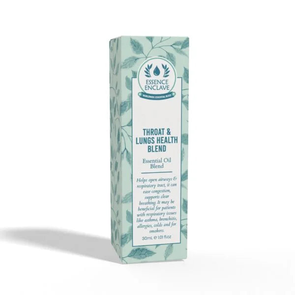 Throat & Lungs Health Essential Oil Blend: | Natural Treatment for Flu, Cough, Headache, Lung Damage Recovery