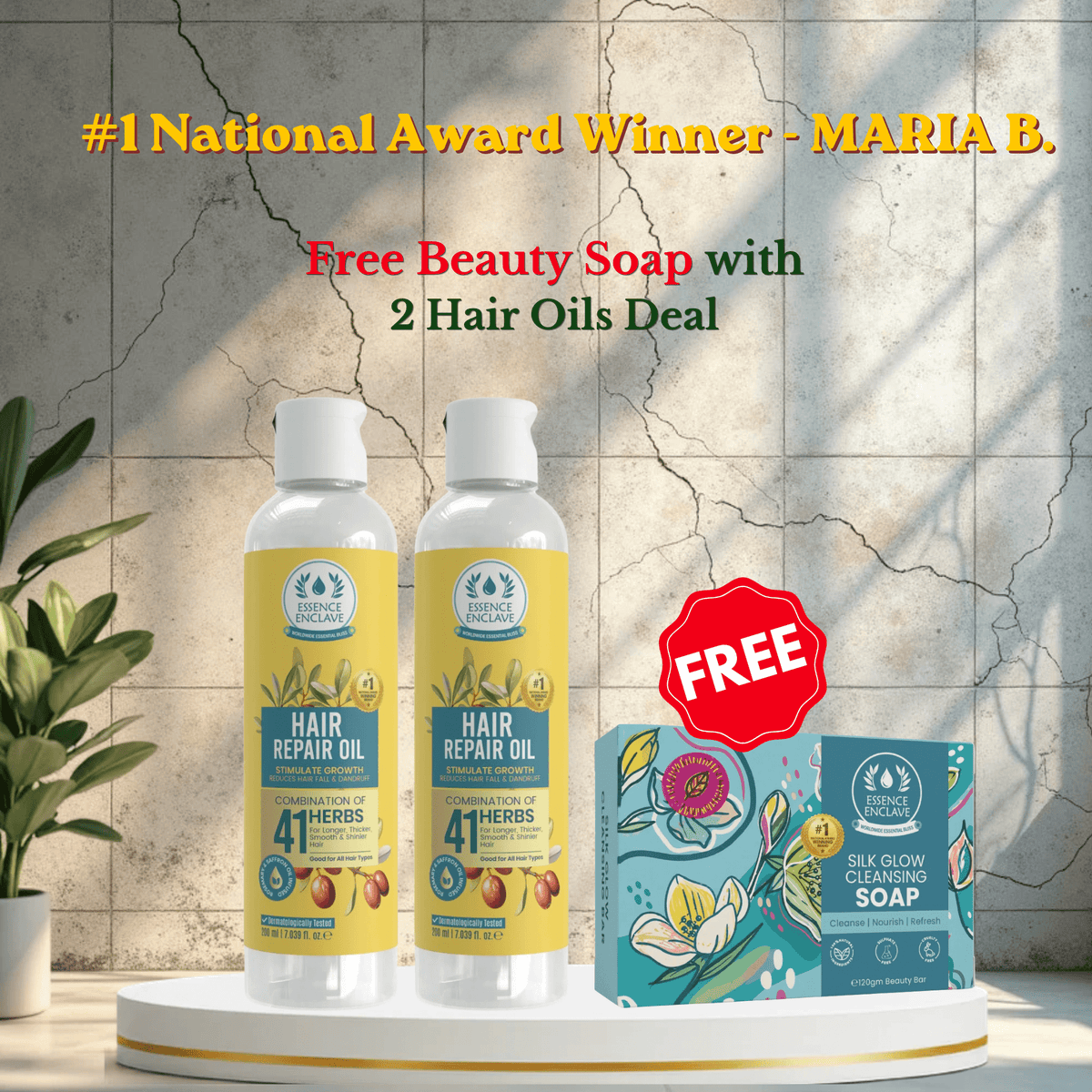 2- Hair Repair Oils -41 Herbs Extracts (Free Beauty Soap🧼+Rs 600 discount) - Essence Enclave