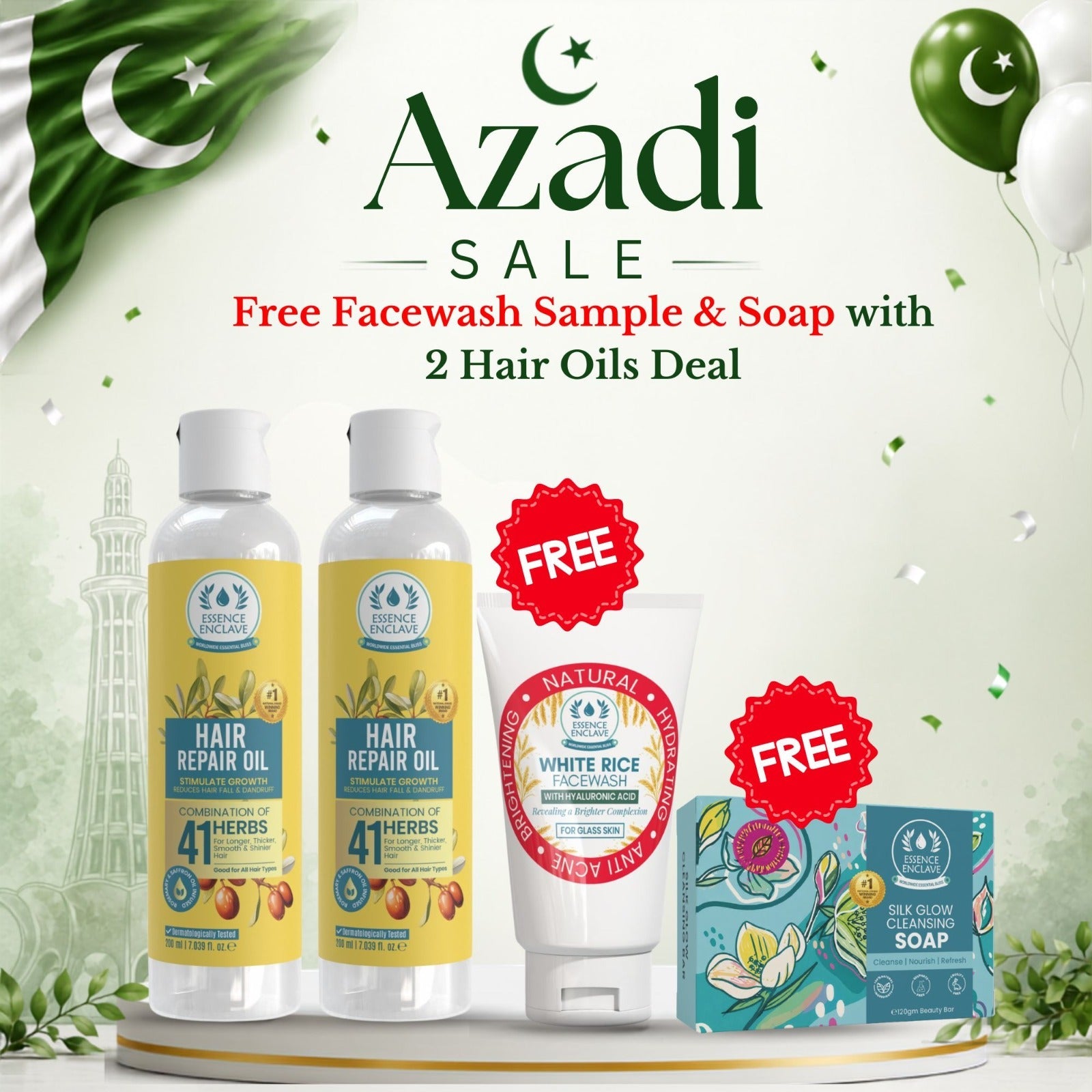 2 herbal hair oils (Free facewash+ Soap🧼+600 discount+ Free Shipping🚚) - Essence Enclave