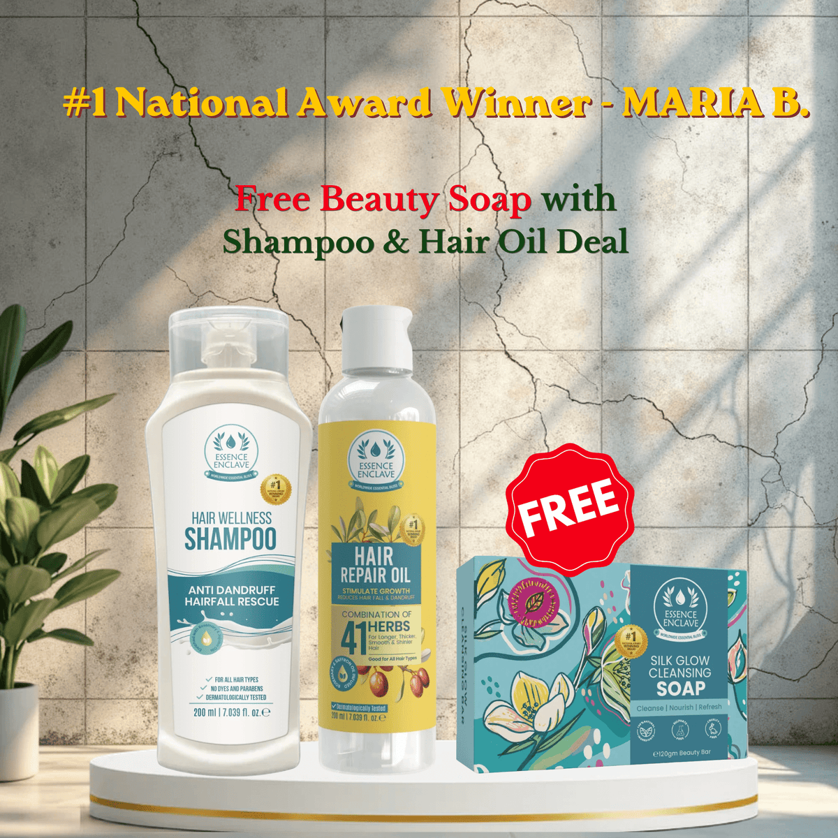 41 Herbs Hair Repair Oil+ Rosemary Shampoo (Free Beauty Soap 🧼+ Rs 600 discount) Complete kit - Essence Enclave