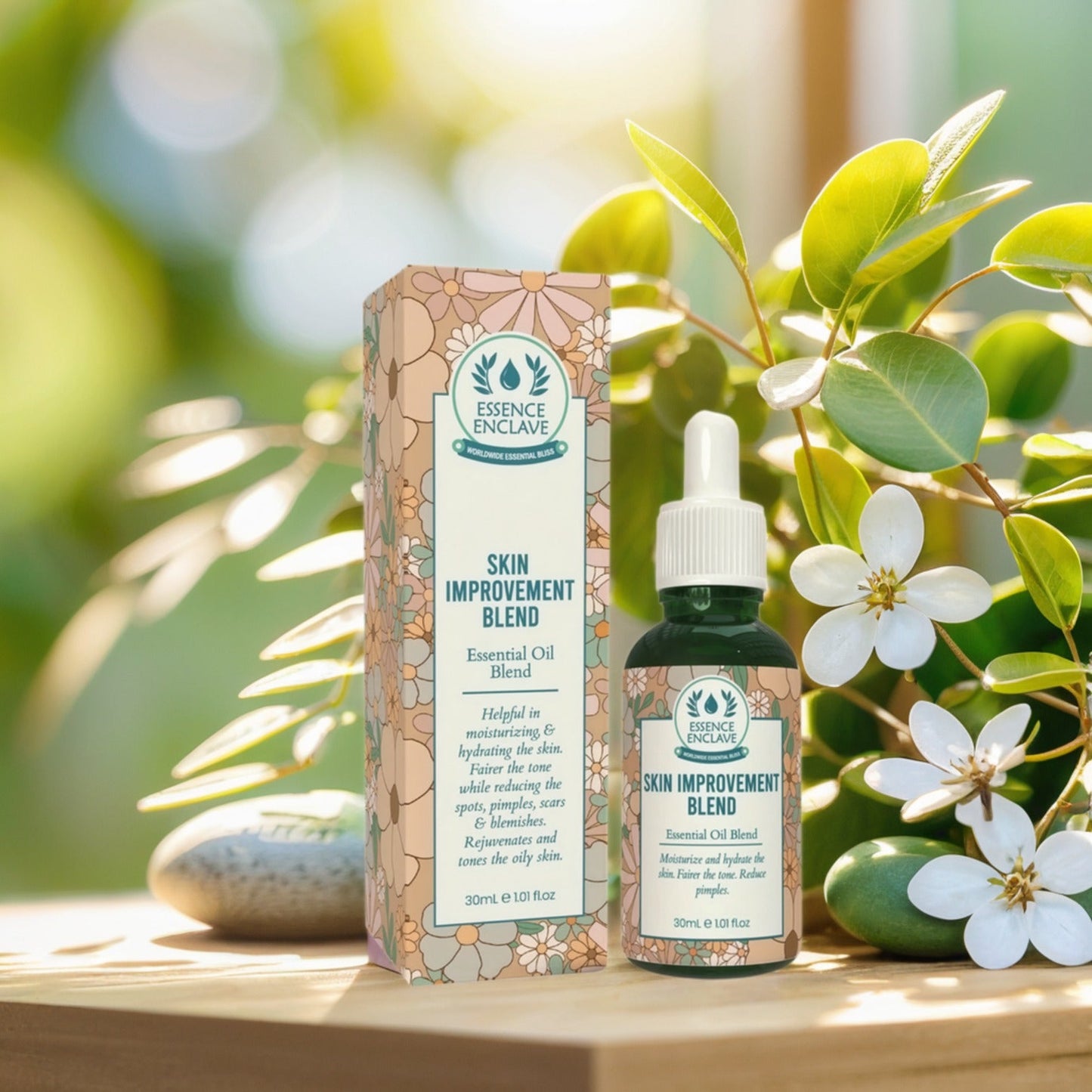 Skin Improvement Essential Oil Blend Acne Fighter, Zero Pimples with Glowing Skin - Essence Enclave