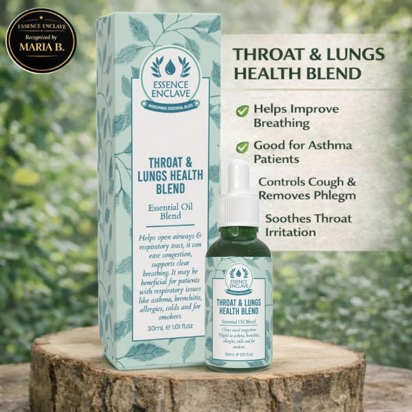 Throat & Lungs Health Essential Oil Blend - Essence Enclave