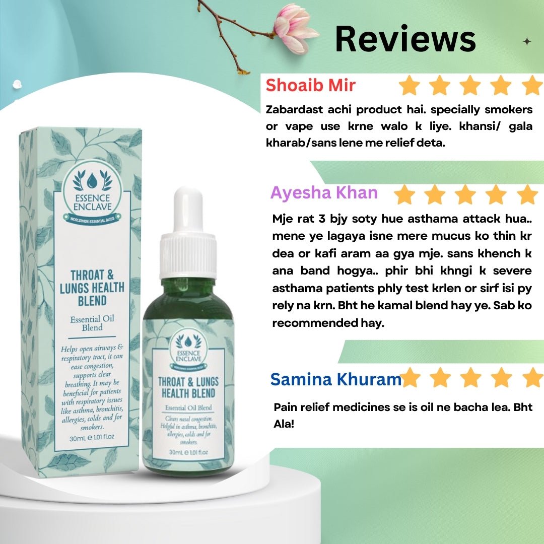 Throat & Lungs Health Essential Oil Blend - Essence Enclave