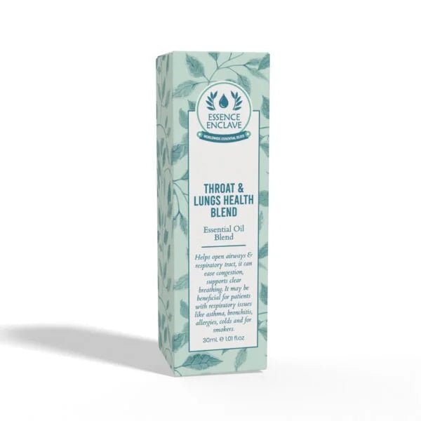 Throat & Lungs Health Essential Oil Blend: | Natural Treatment for Flu, Cough, Headache, Lung Damage Recovery - Essence Enclave