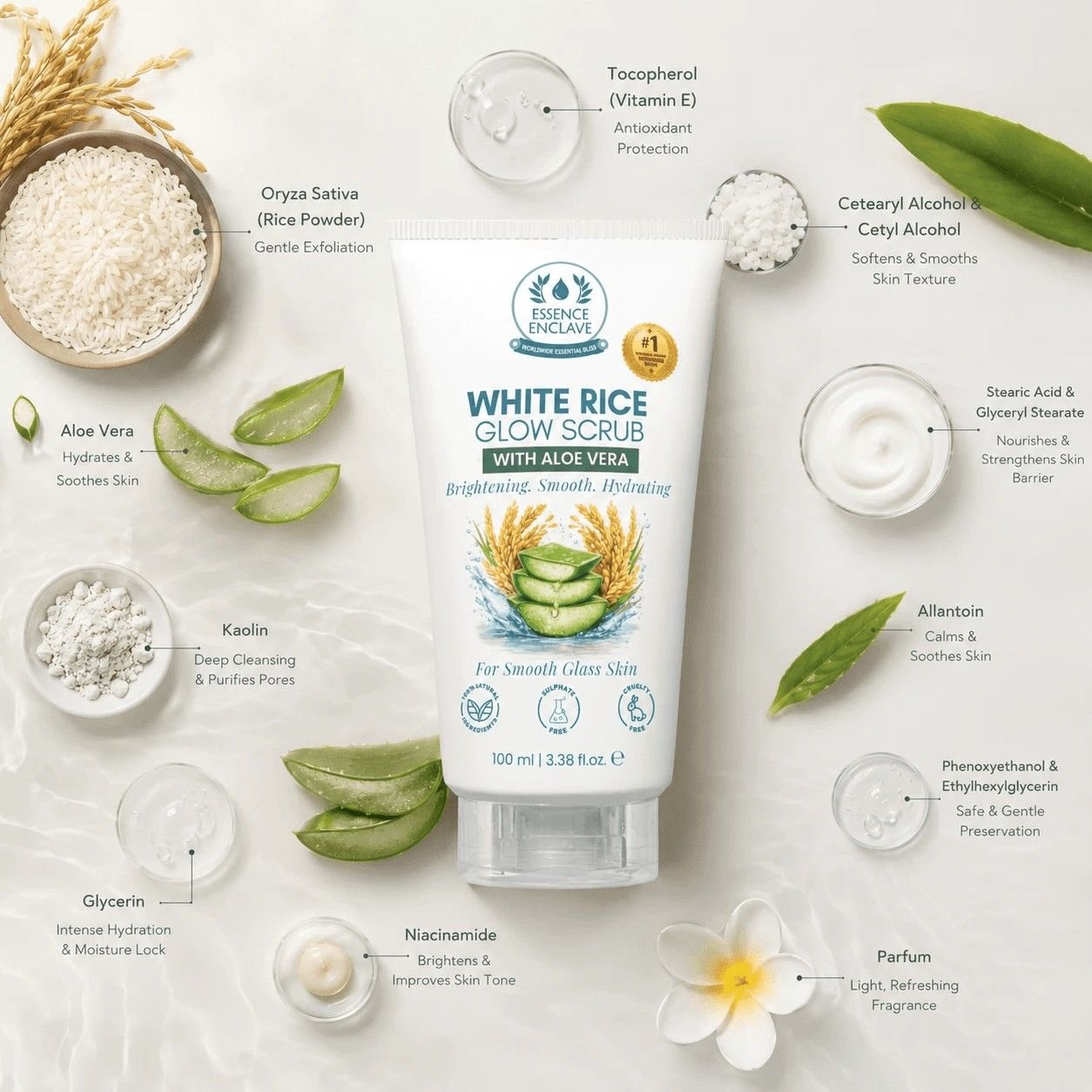 WHITE RICE GLOW SCRUB - Essence Enclave